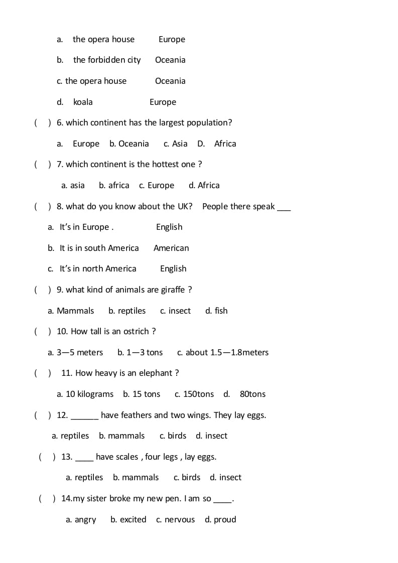 图片[2]-六年级英语上册期末试卷4（人教版一起点）-云锋学科网