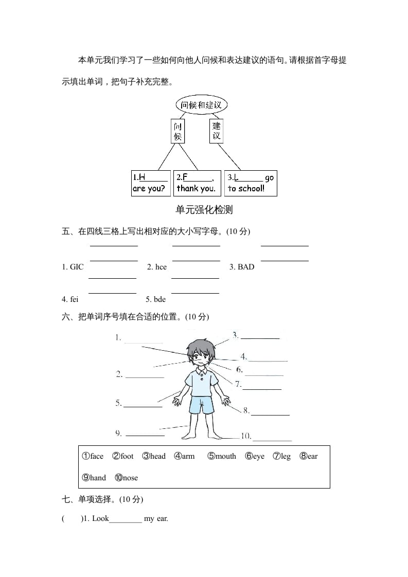 图片[2]-三年级英语上册Unit3单元知识梳理卷（人教PEP）-云锋学科网