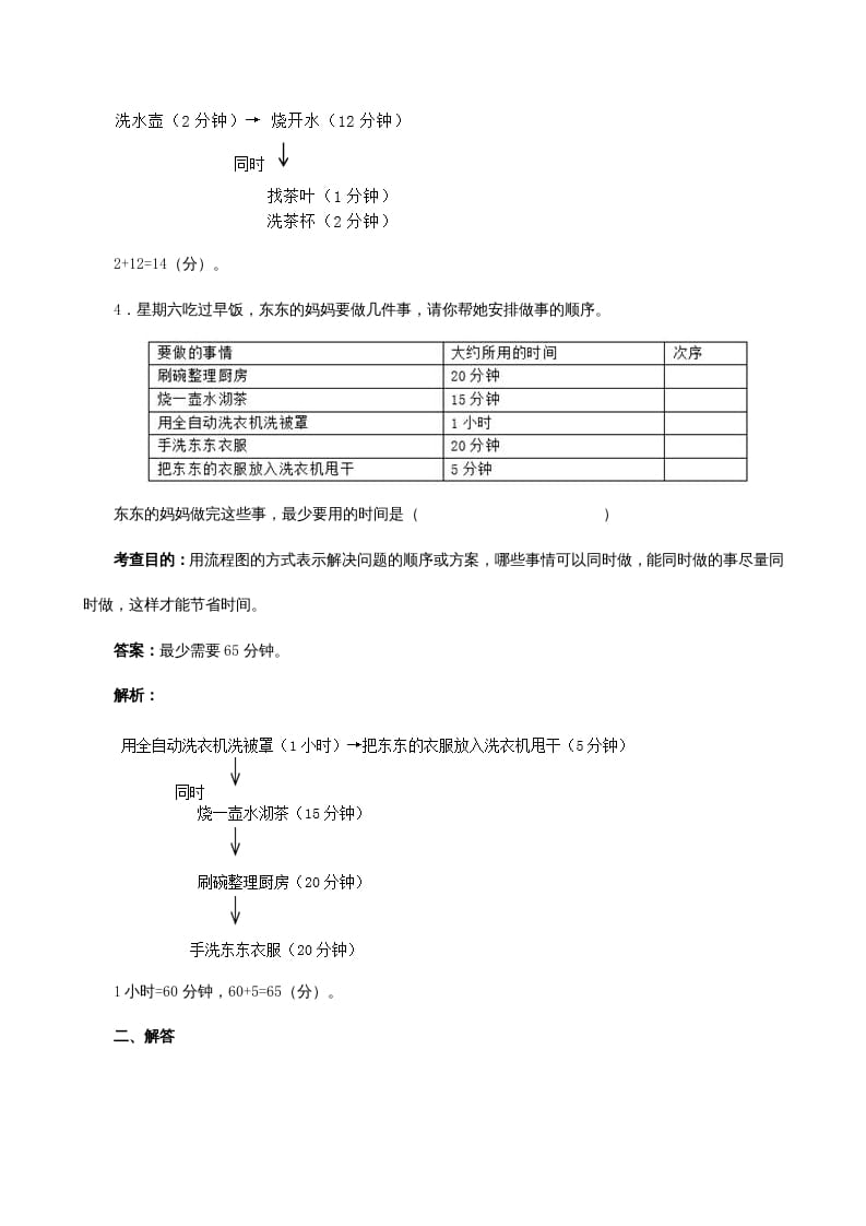 图片[2]-四年级数学上册《数学广角──优化》同步试题（人教版）-云锋学科网