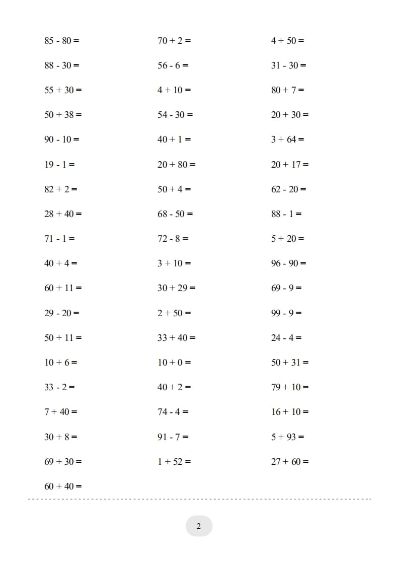 图片[2]-一年级数学上册（100以内的加减法(一)4000题2（人教版）-云锋学科网