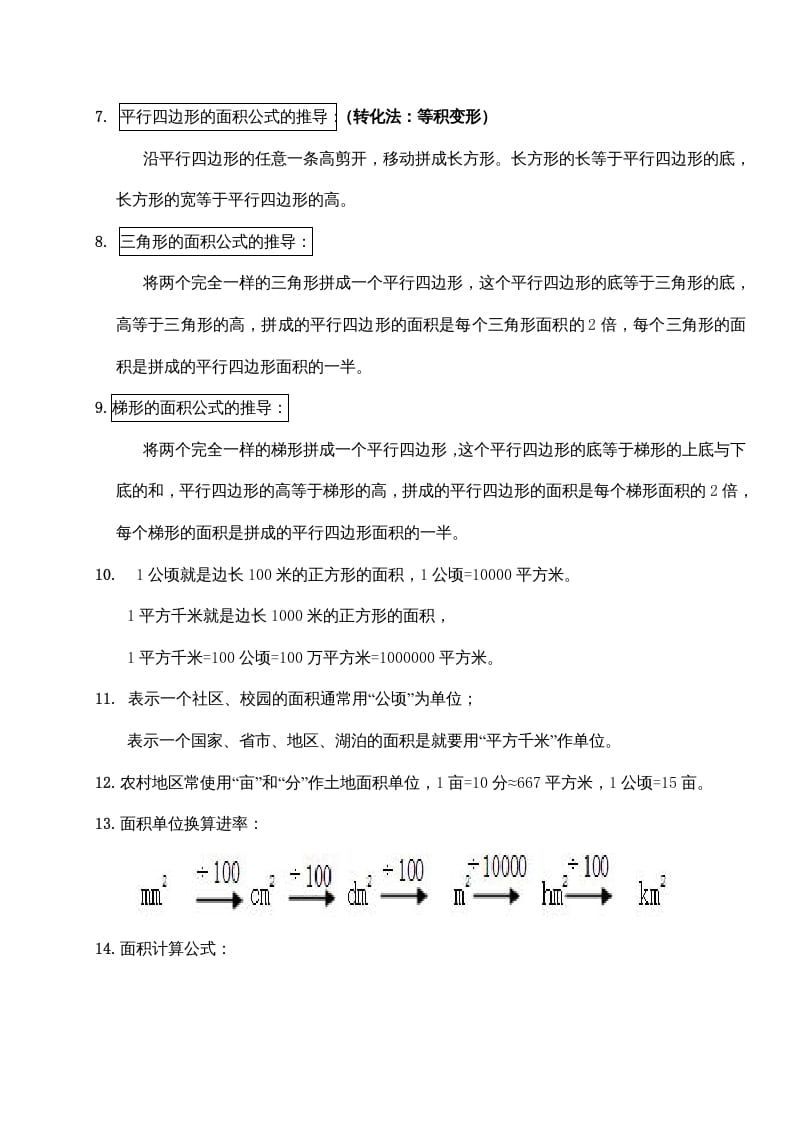 图片[2]-五年级数学上册第二单元多边形的面积（苏教版）-云锋学科网