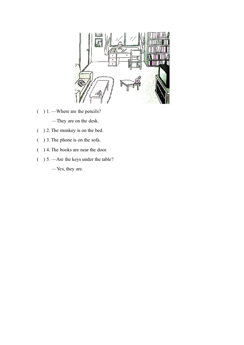 图片[3]-三年级英语上册Unit4_B_阶段训练（人教版一起点）-云锋学科网