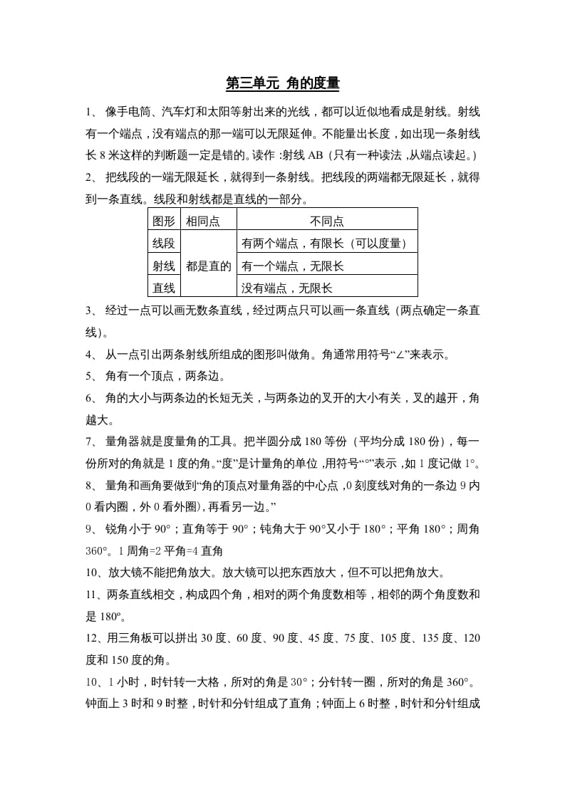 四年级数学上册第3单元归纳总结（人教版）-云锋学科网