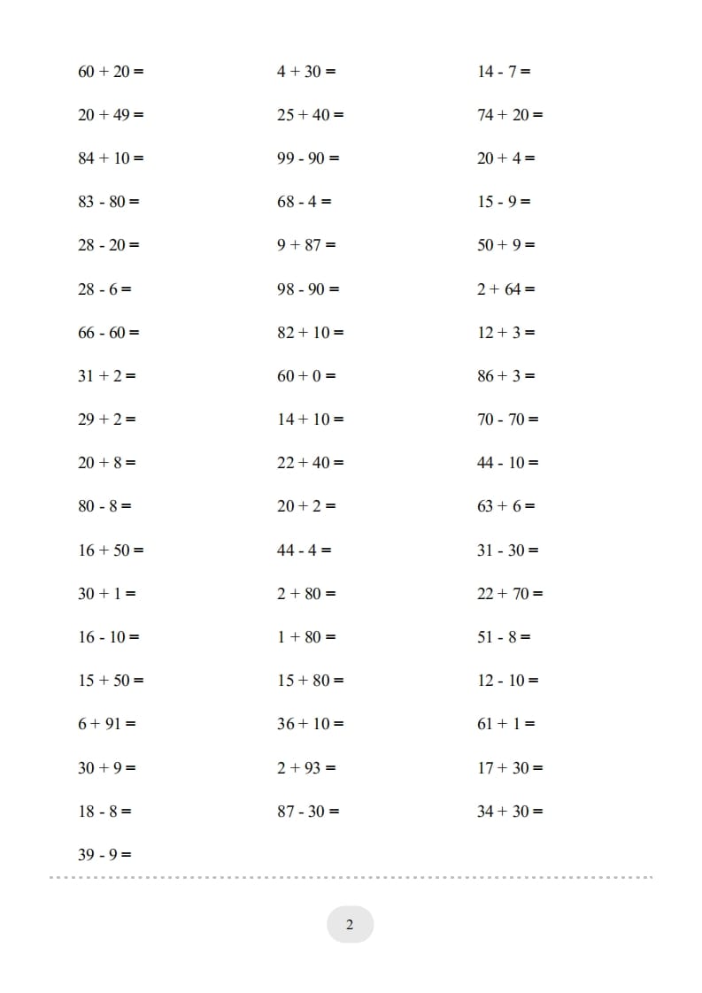 图片[2]-一年级数学上册100以内的加减法（一）4000题1（人教版）-云锋学科网