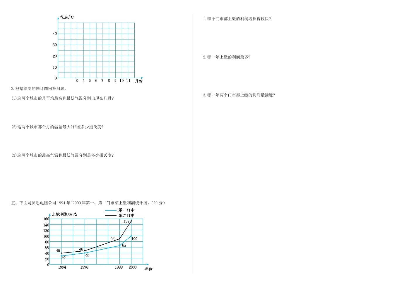 图片[2]-五年级数学下册第七单元检测卷-云锋学科网