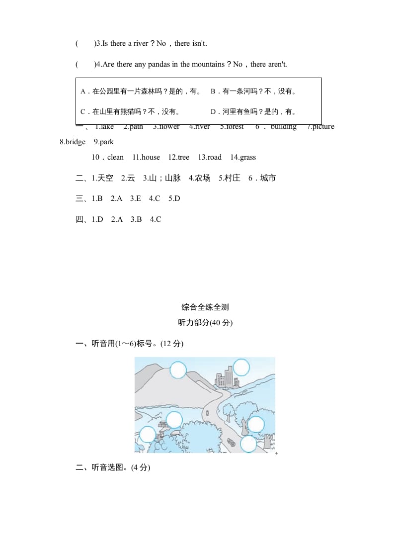 图片[2]-五年级英语上册Unit6《Inanaturepark》单元测试（人教版PEP）-云锋学科网