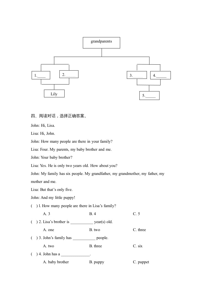 图片[2]-四年级英语上册Unit6_A_阶段训练（人教版一起点）-云锋学科网