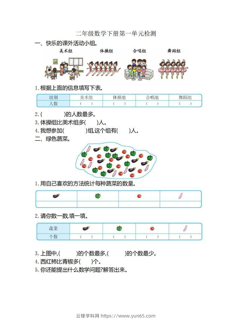 二（下）人教版数学第一单元检测卷.2-云锋学科网