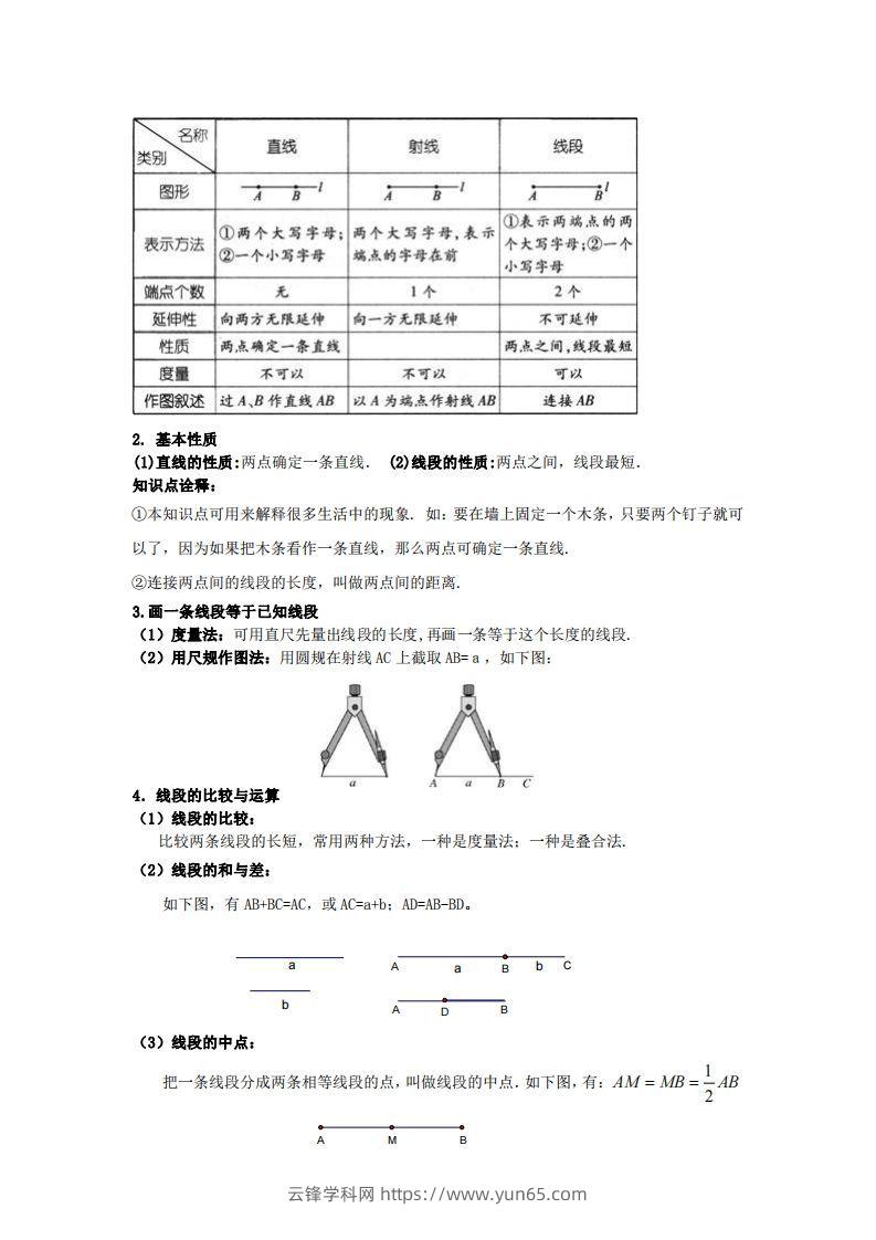 图片[2]-青岛版七年级上册数学知识点汇总-云锋学科网