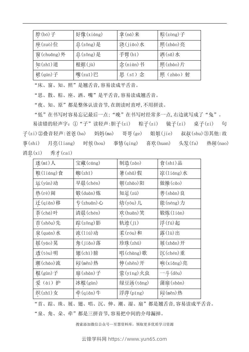 图片[2]-一年级语文下册期末总结—易读（写）错的字-云锋学科网