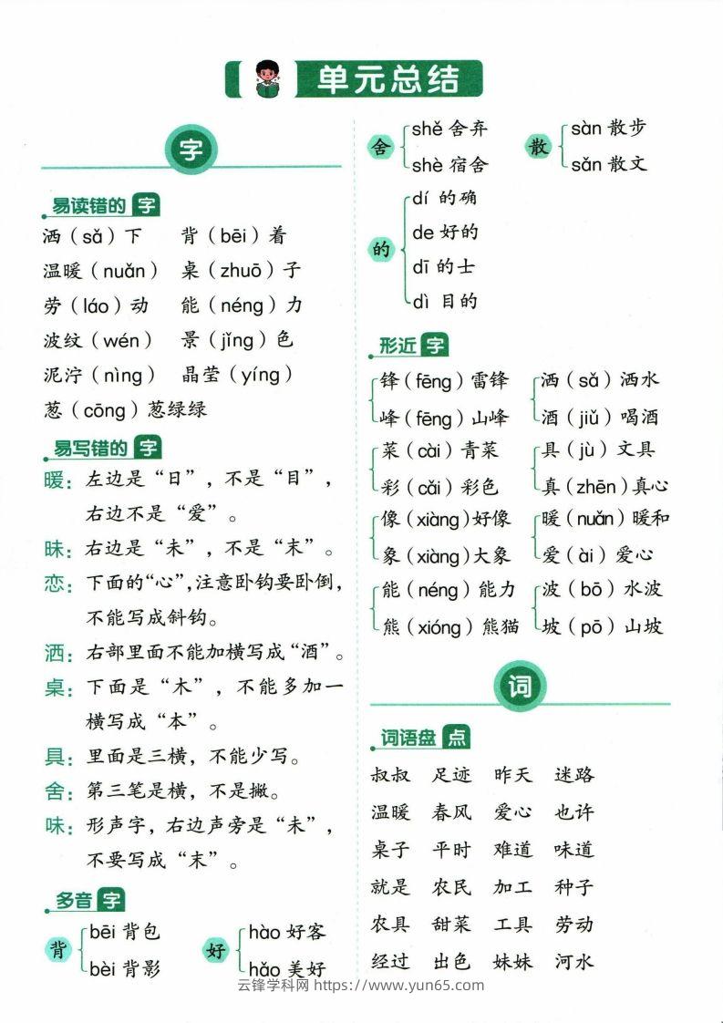 图片[3]-❤二年级下册语文单元总结-云锋学科网