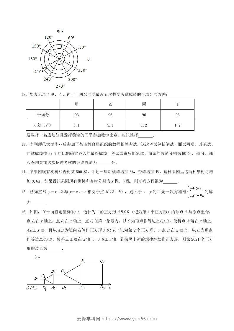 图片[3]-2020-2021学年辽宁省锦州市八年级上学期期末数学试题及答案(Word版)-云锋学科网