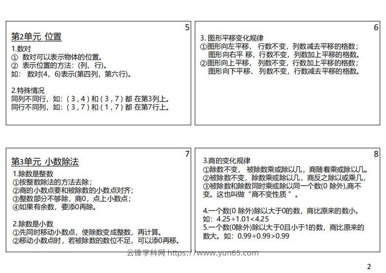 图片[2]-【人教五年级】数学上册必背笔记-云锋学科网