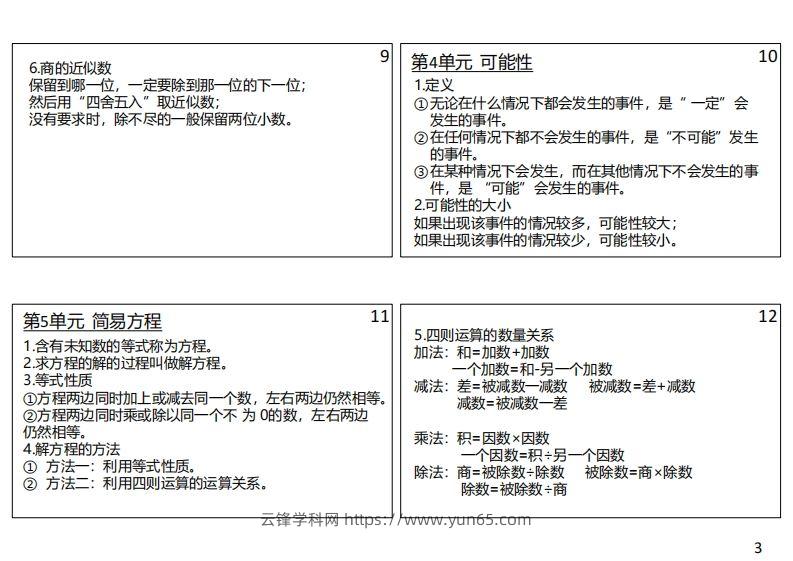 图片[3]-【人教五年级】数学上册必背笔记-云锋学科网