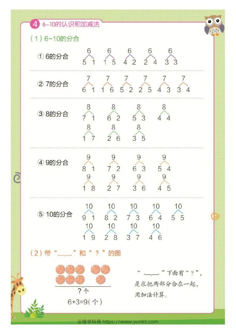 图片[3]-❤一年级上册数学知识点汇总RJ-云锋学科网