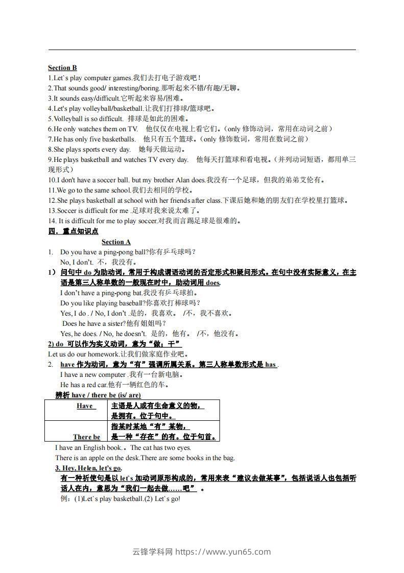 图片[3]-5.人教版七年级上英语Unit5复习提纲-云锋学科网