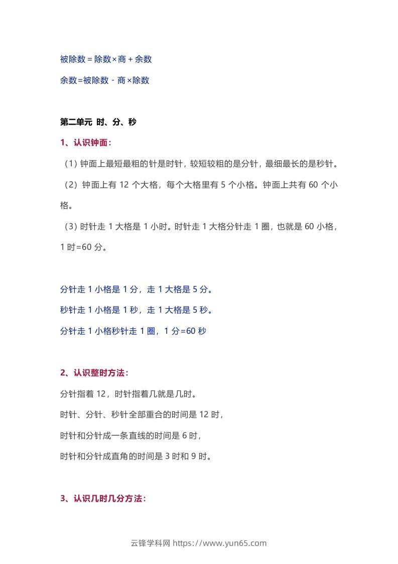 图片[2]-苏教版数学2年级下册数学知识点-云锋学科网