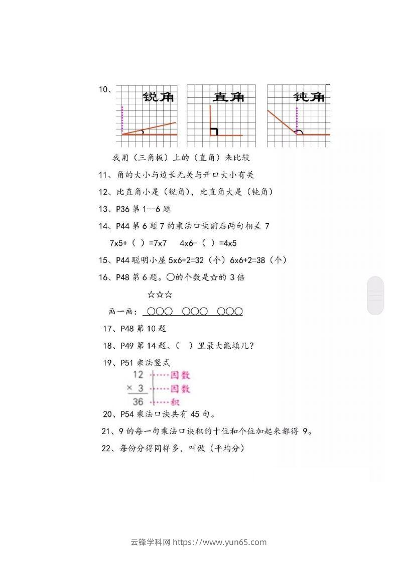 图片[2]-二上青岛版数学重点知识点预习()-云锋学科网