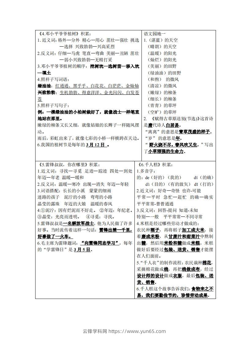 图片[2]-二年级下语文课课贴-云锋学科网