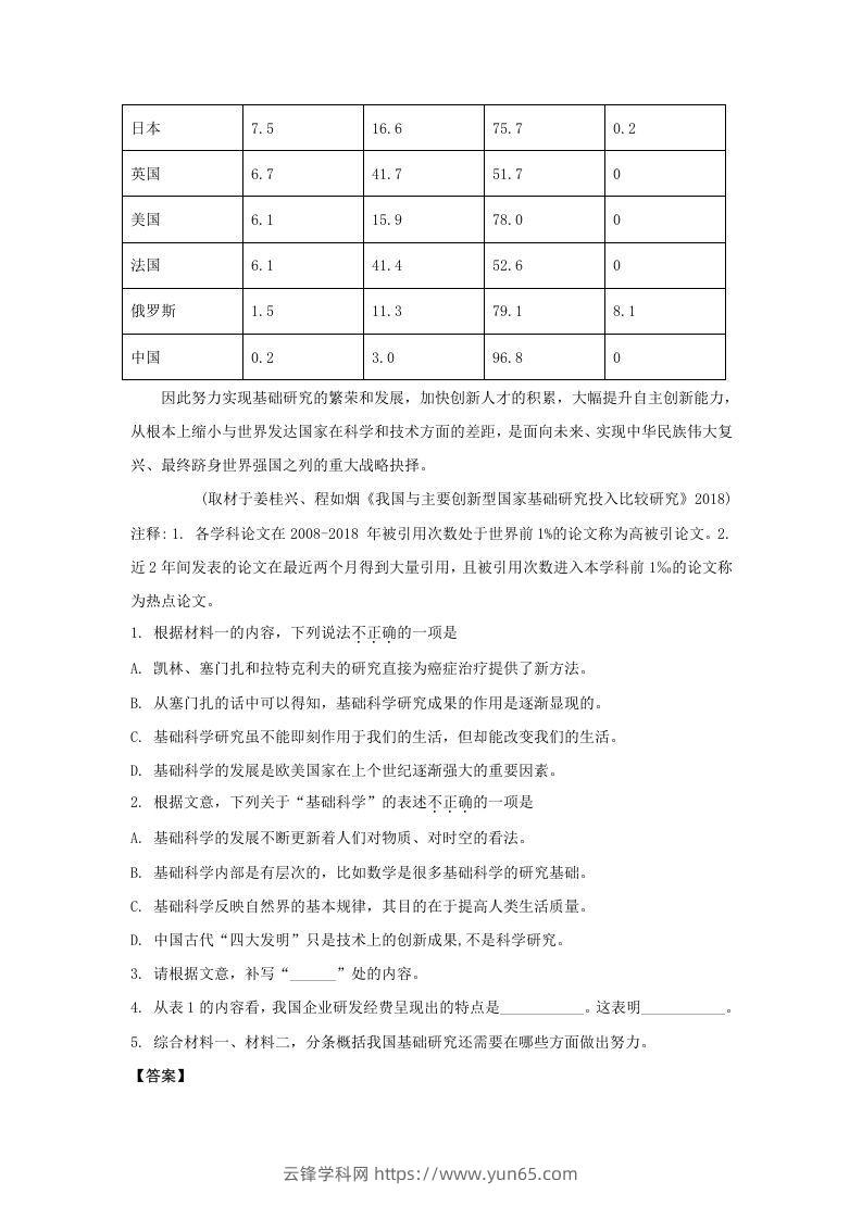 图片[3]-2019-2020年北京市东城区高二语文上学期期末试题及答案(Word版)-云锋学科网