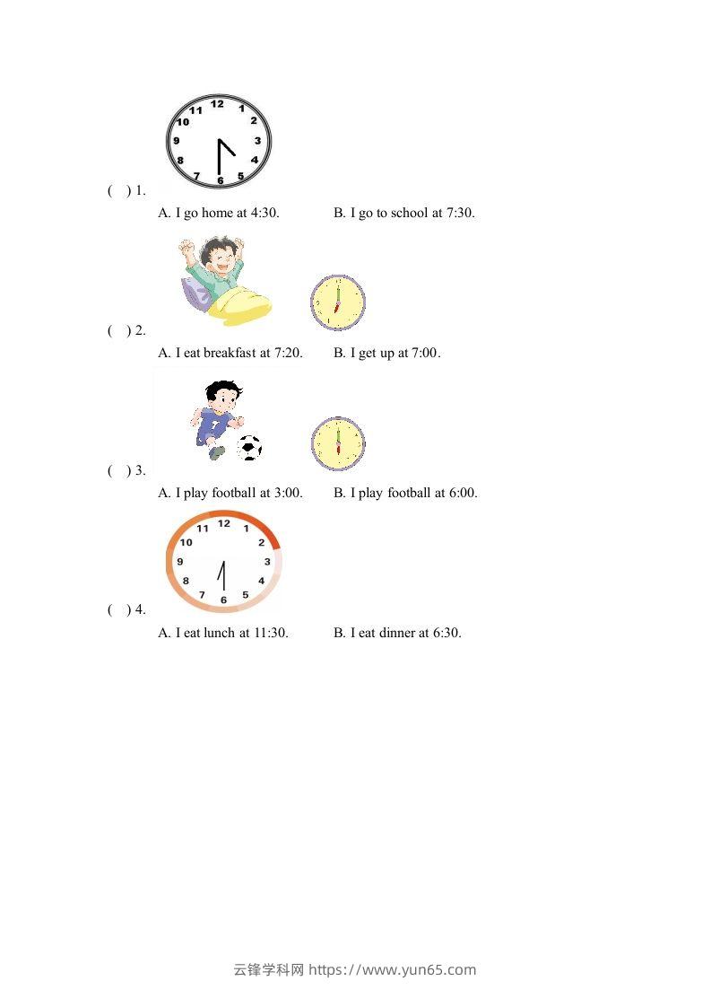 图片[3]-二年级英语下册Unit5_单元测试卷（人教版）-云锋学科网