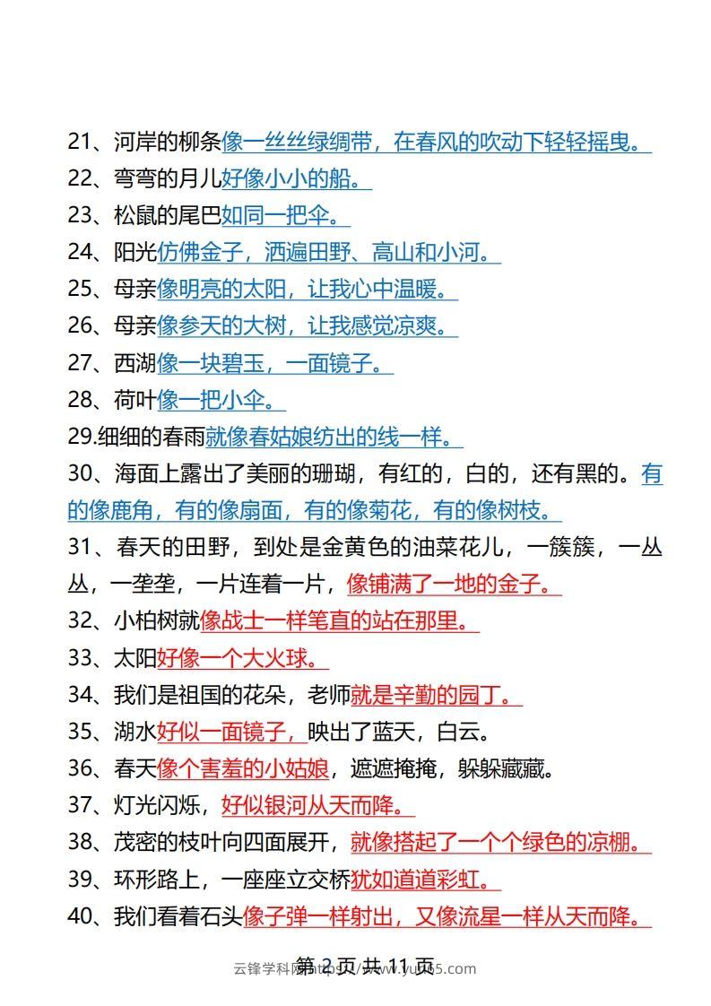 图片[2]-二年级语文下册仿写汇总1-云锋学科网