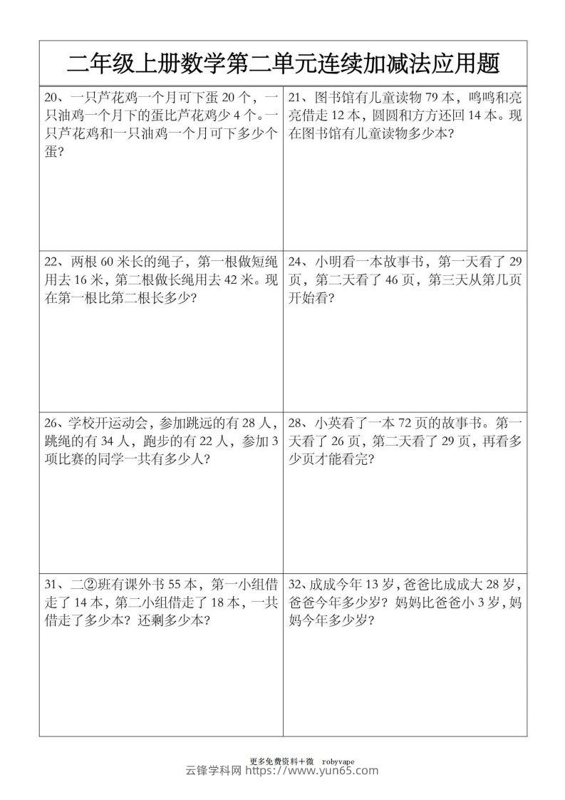 图片[3]-二上数学【第二单元】连续加减法应用题-云锋学科网