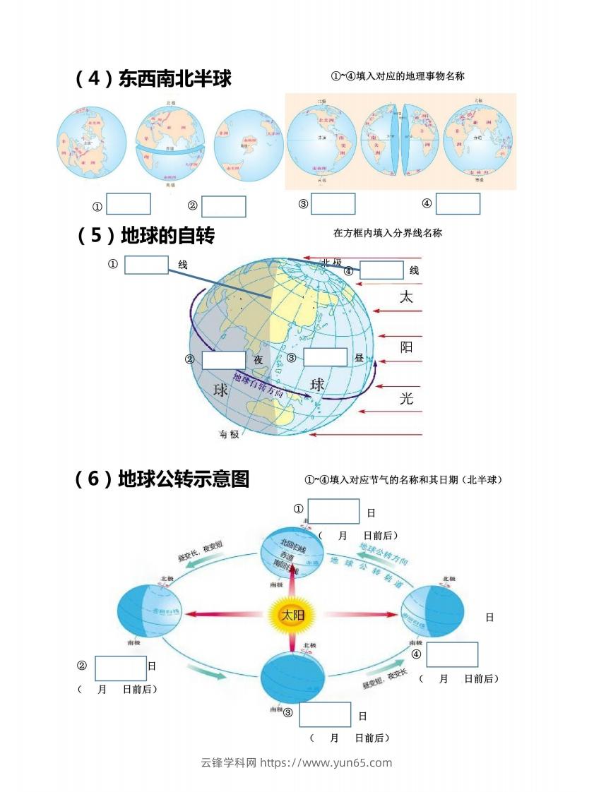 图片[2]-七上地理18个重点图填空训练-云锋学科网