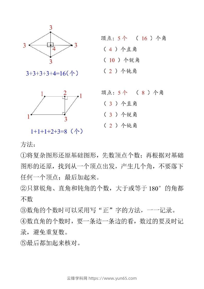 图片[3]-二上数学图形数角的个数方法-云锋学科网