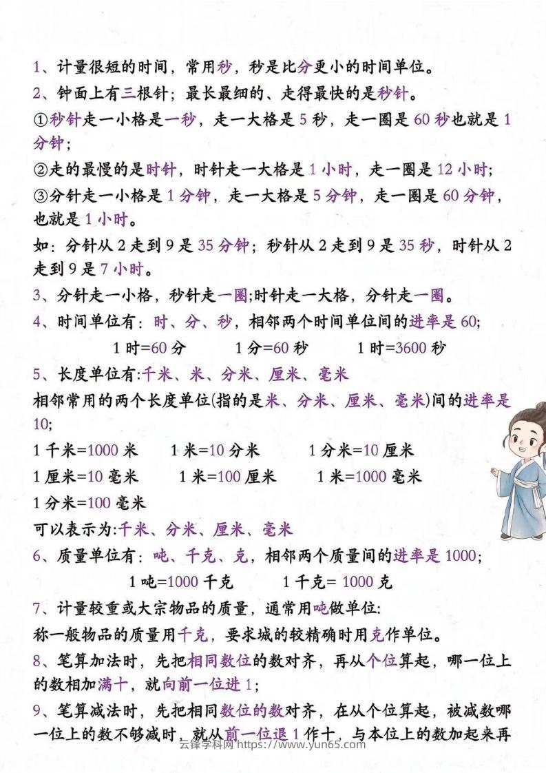 图片[2]-三年级上册数学必背公式大全1(2)-云锋学科网